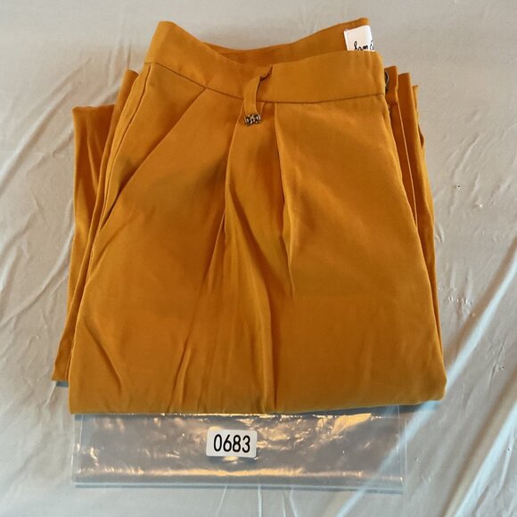 NWT Sam Edelman Codie High Rise Wide Leg Pant 31 Mustard Yellow Stylish Trousers - Picture 14 of 16
